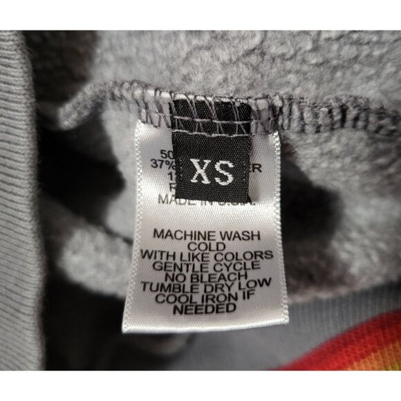 AVIATOR NATION Prism Split Neck Hoodie Grey Embroidered Logo Pullover Sweatshirt - Picture 9 of 11